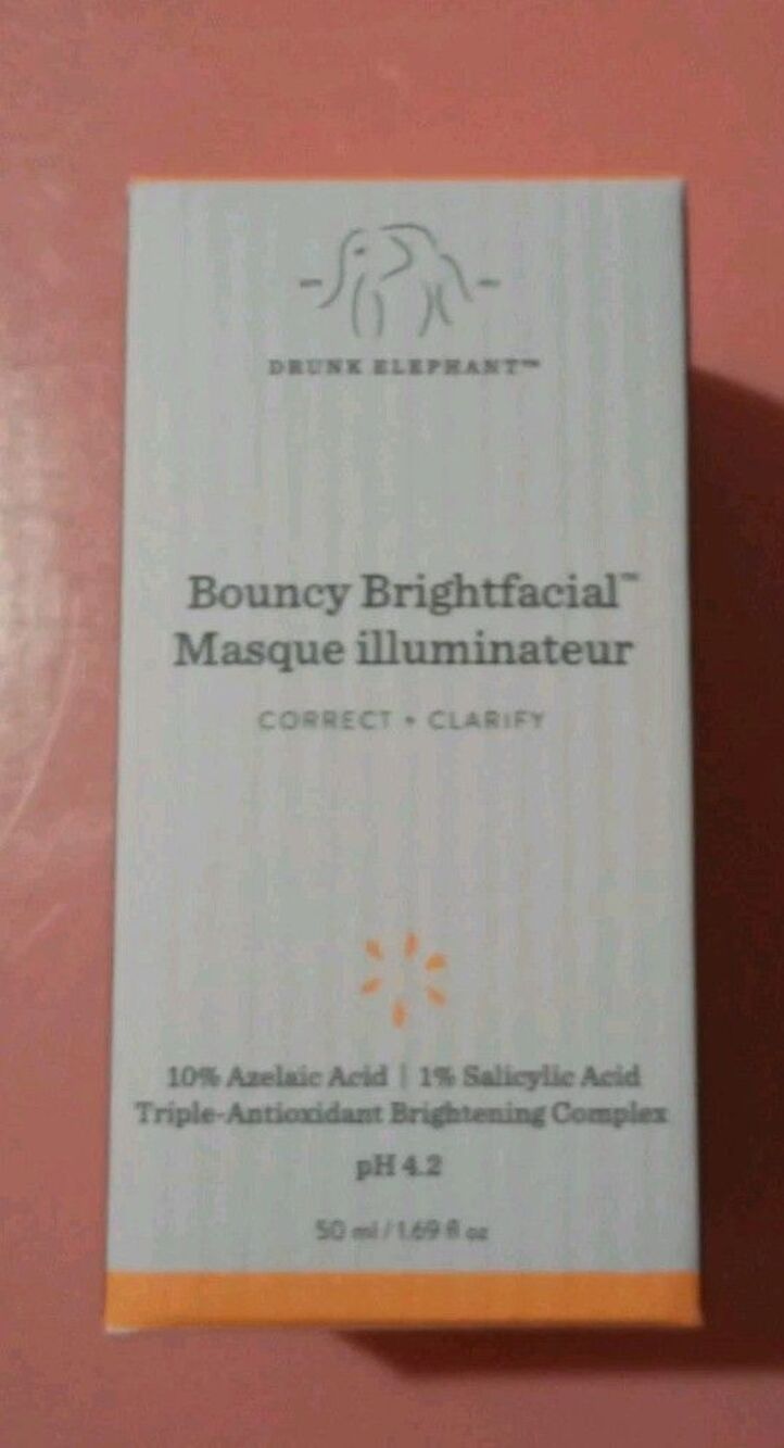 Drunk Elephant Bouncy Brightfacial Masque Illuminating Brightening 1.69oz NIB